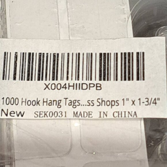 Hook hang tags, sticky hang tags. qty 1000 - Picture 2 of 3